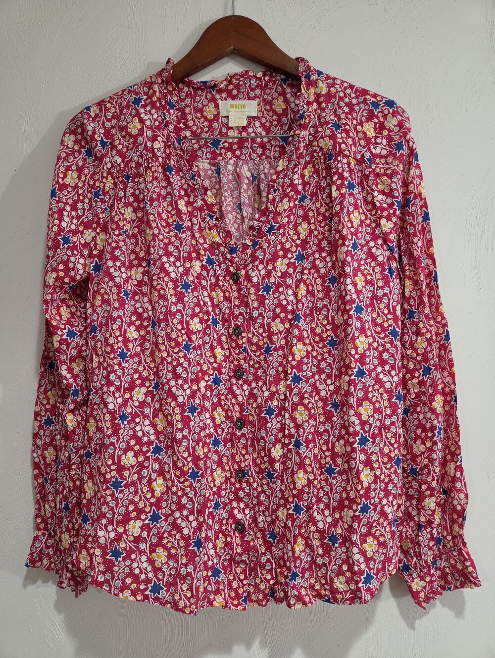 Anthropologie Maeve Marisol Ruffled Blouse Size 4